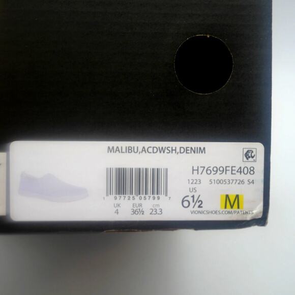 NEW Vionic Malibu Women's 6.5 Slip-on Shoes Blue Acid Wash Denim - Picture 10 of 10